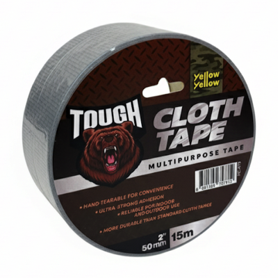 Yellowyellow Heavy Duty TOUGH SILVER CLOTH TAPE 50MM X 15M